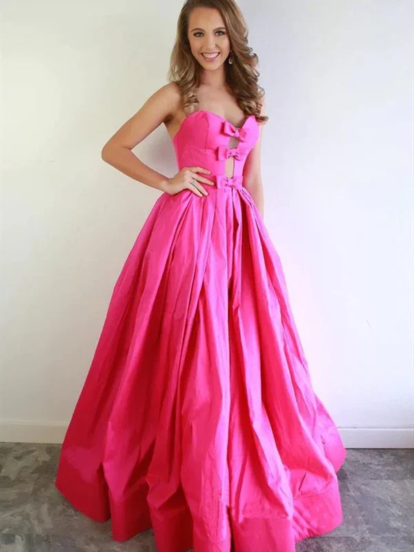 Hot Pink Sweetheart A-Line Long Party Dress Evening Gown, DP2065