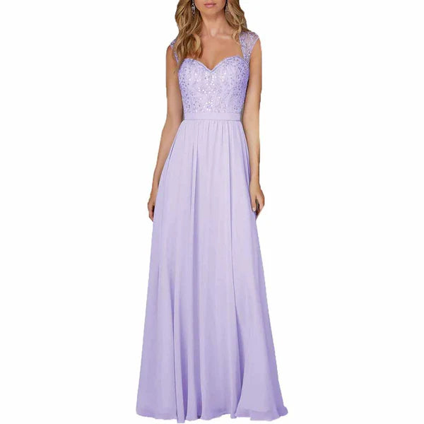 Long Chiffon  Bridesmaid Dresses Sleeveless Wedding Guest Dress