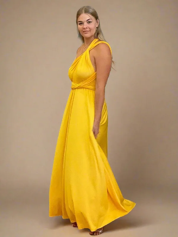 Gold Yellow Convertible Infinity bridesmaid dress Express NZ wide