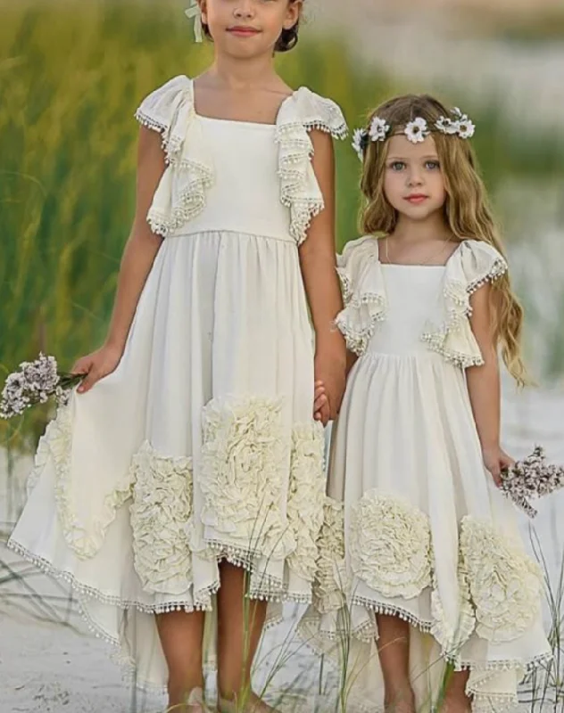 Beach Flower Girl Dresses Square for Wedding