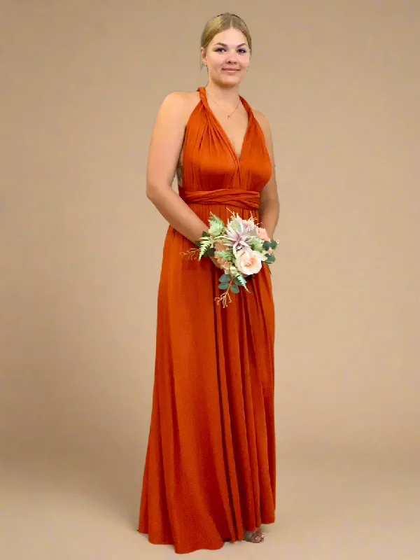 Burnt Orange Infinity bridesmaid dress Express NZ wide