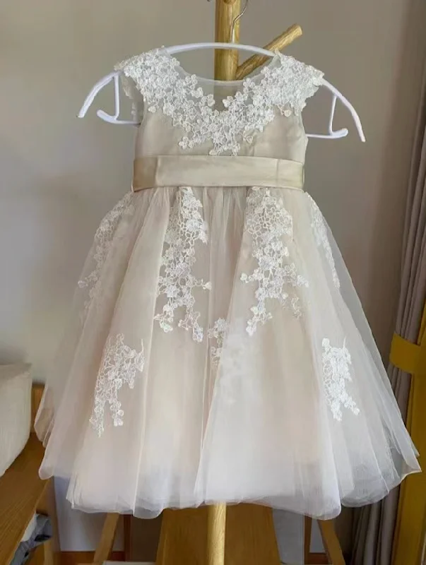 Flower Girl Dresses with Lace for Wedding Party