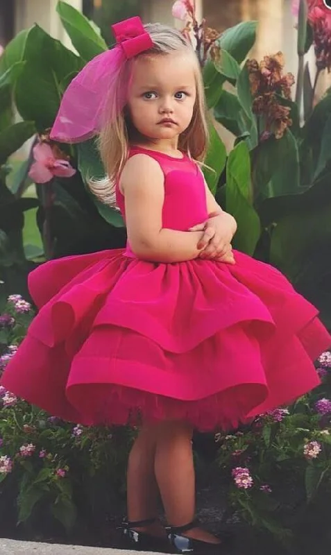 Fuchsia Ball Gown Flower Girl Dresses for Wedding Party