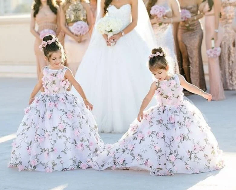 Garden Floor Length Flower Girl Dresses for Wedding