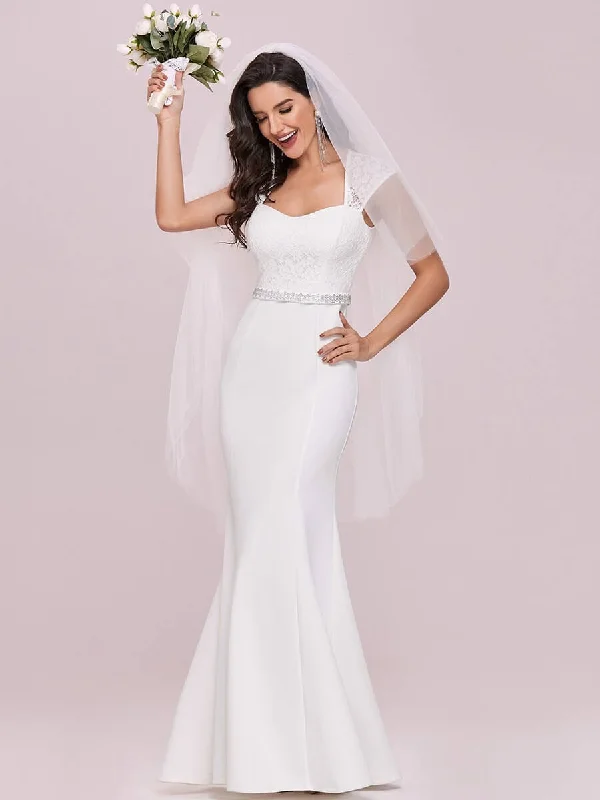 Maia sweetheart wedding dress with lace bodice in Ivory