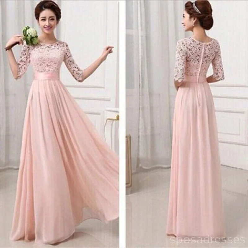 Most Popular Junior Half Sleeve Top Seen-Through Long Bridesmaid Dresses, WG27