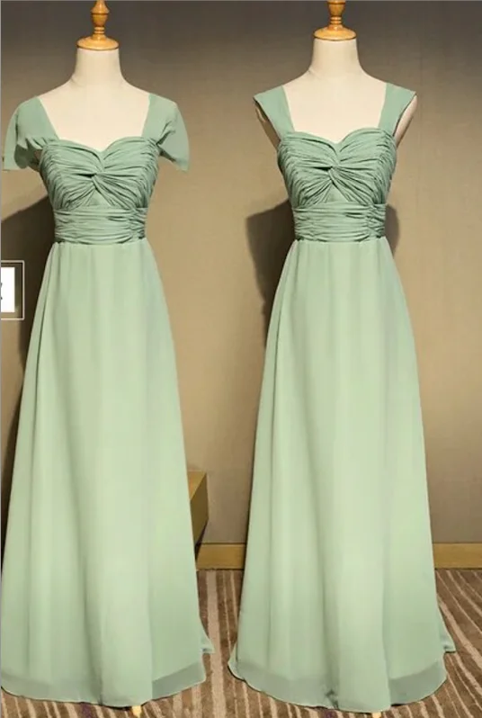 Sage Bridesmaid Dresses For Wedding Party Chiffon Long Length