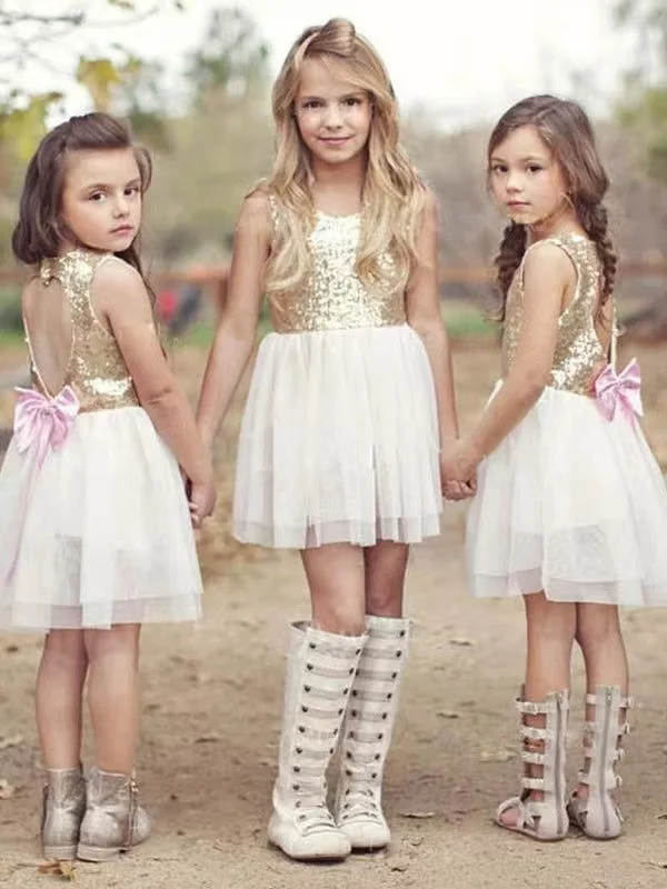 Short Flower Girl Dresses Sweetheart Back for Wedding Party