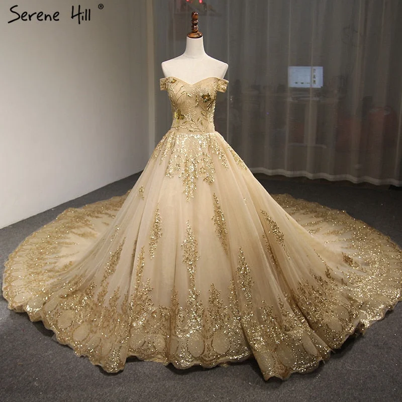 Sleeveless Extreme Luxury Vintage Wedding Dresses High-end Beading Sequined Bridal Gown