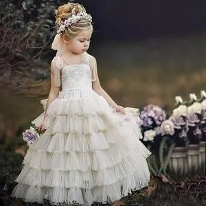 Sweet Tie Strap Flower Girl Dresses for Wedding Party