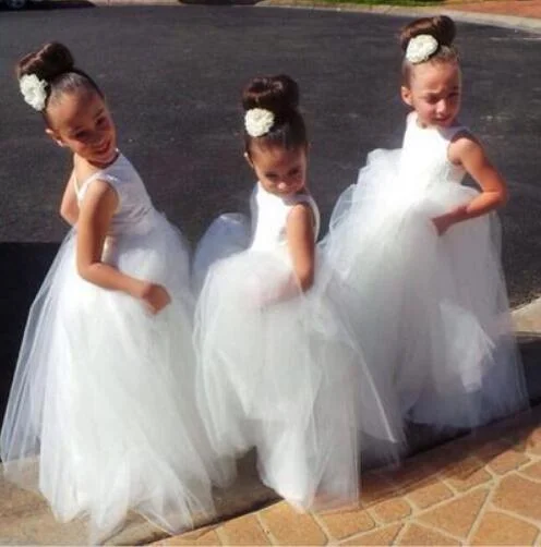 V Neck Floor Length Flower Girl Dresses for Wedding Party