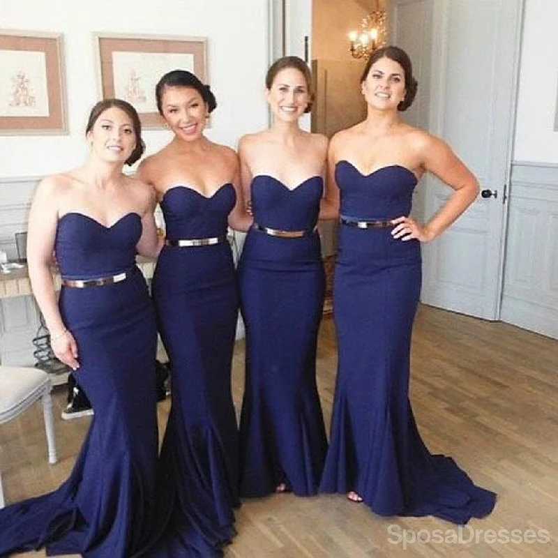 Women Sexy Mermaid Sweet Heart Royal Blue Cheap Long Bridesmaid Dresses, WG106