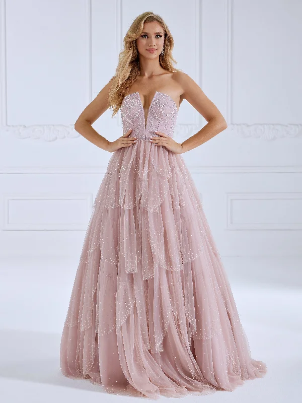 Shiny Tulle Prom Dress A-Line Princess Maxi Dress #89892