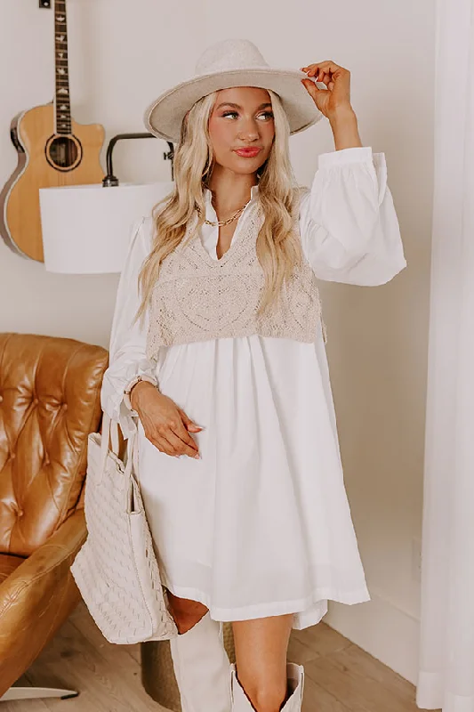 Boho Belle Two Piece Mini Dress in White