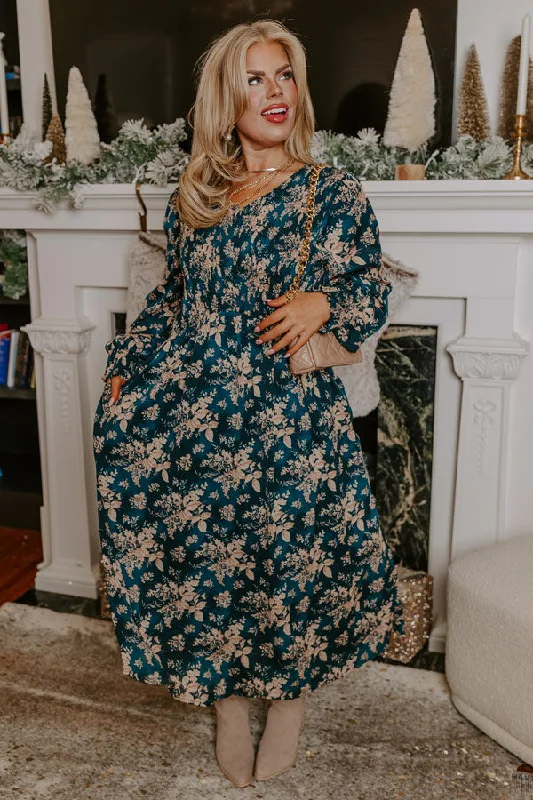 Chic And Charming Floral Midi Curves