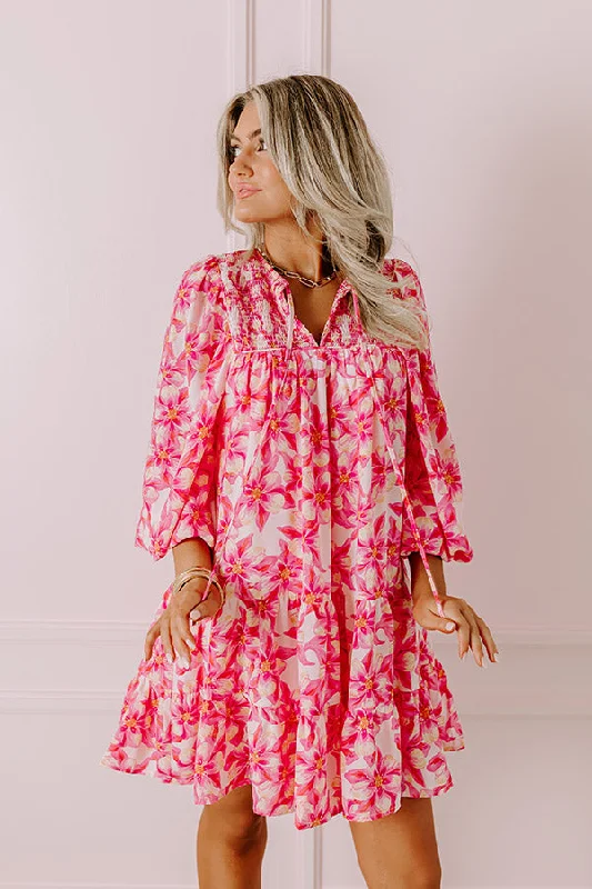 Coastal Cruise Floral Mini Dress in Pink