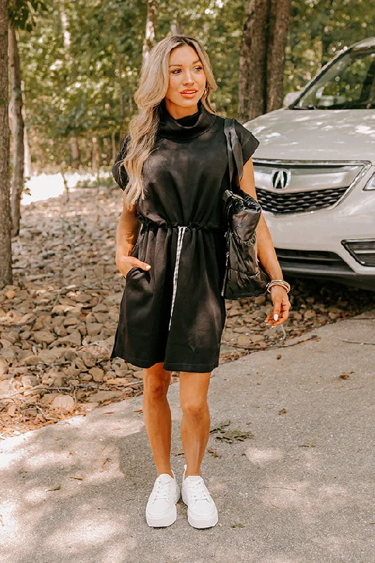 Coffee Run Cutie Mini Dress in Black