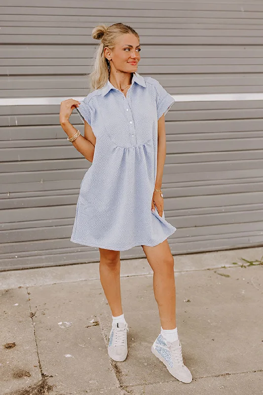 Downtown Dallas Mini Dress in Sky Blue