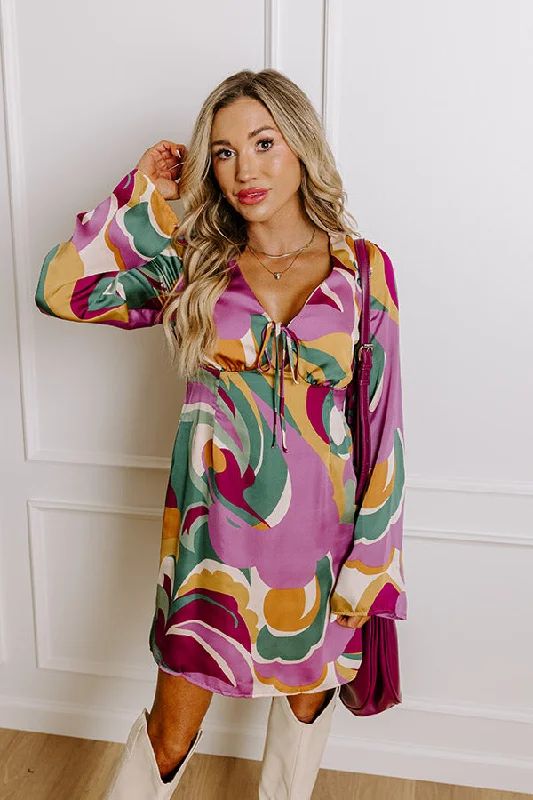 Groovy Mindset Satin Mini Dress