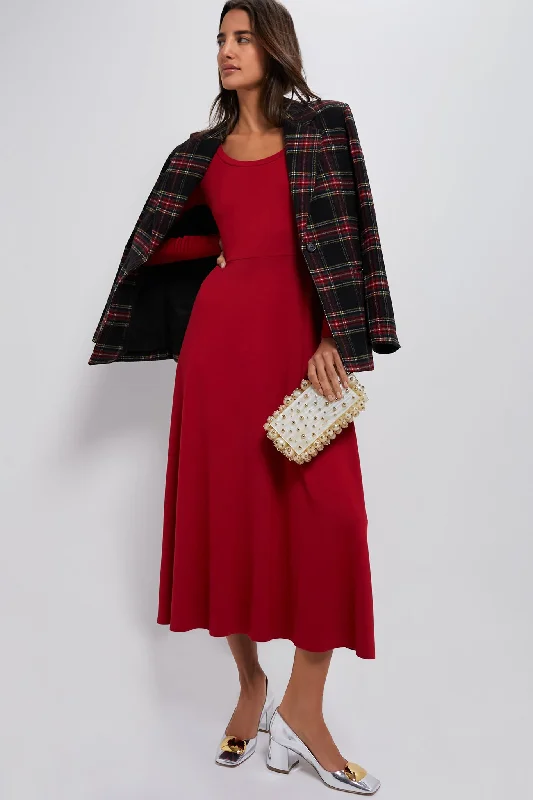 Red Long Sleeve Sara Maxi Dress