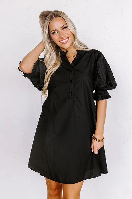 Talk Of The Town Mini Dress in Black