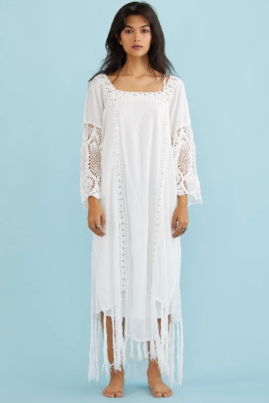 White Maxi Kaftan Dress Hanneli