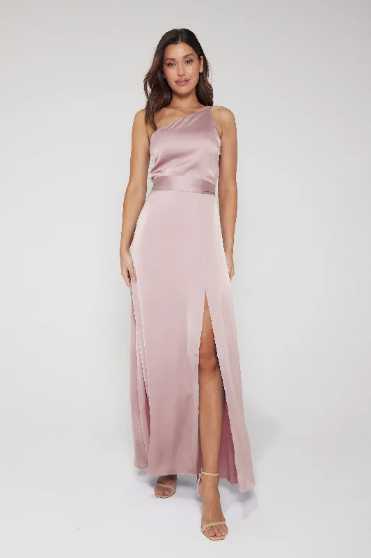 Aria One Shoulder Maxi Dress - Blush