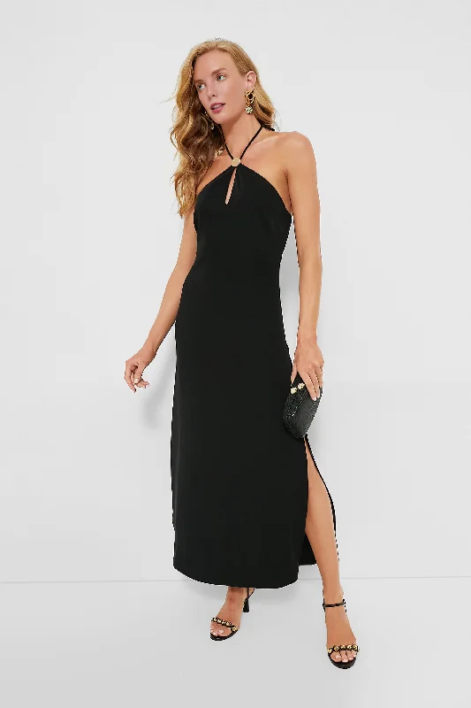 Black Halter Neck Hannah Maxi Dress