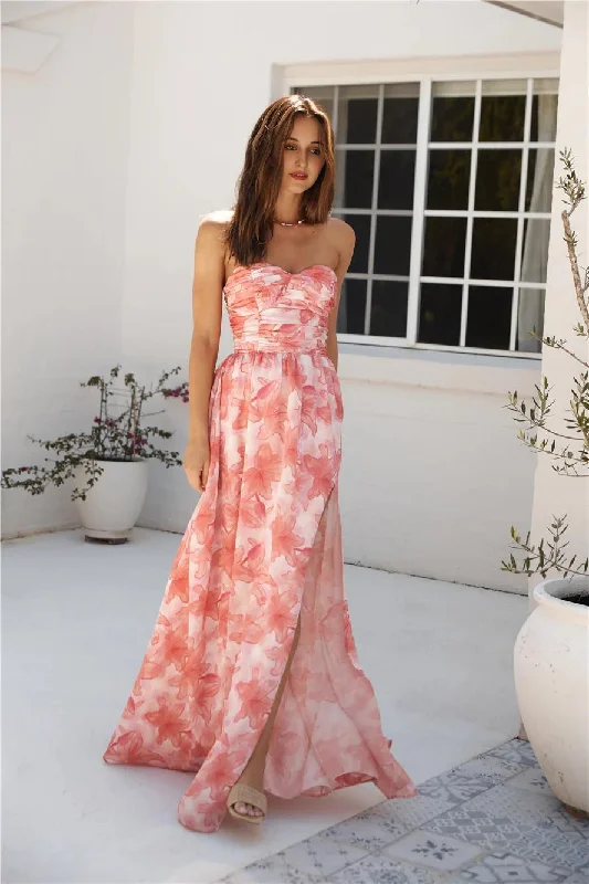 Dainty Events Strapless Maxi Dress Pink