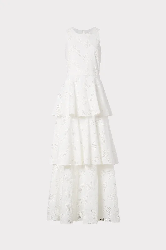 Emeliana Pieres Eyelet Maxi Dress