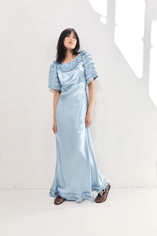 Freja Satin Maxi Dress Sky