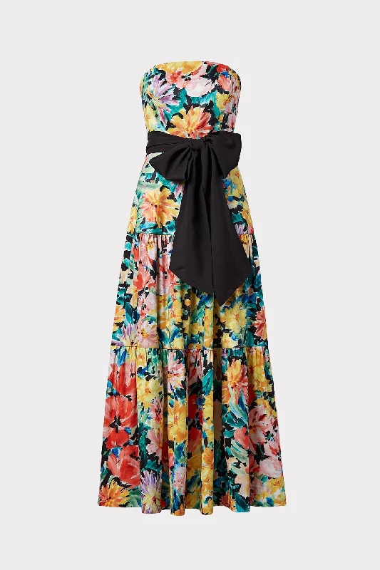 Garden Floral Stretch Taffeta Dress