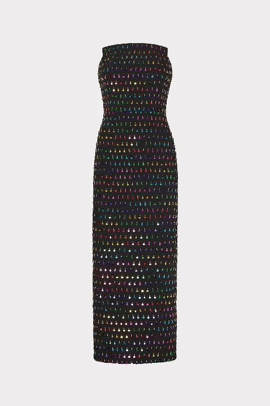 Izabela Beaded Sequin Column Dress