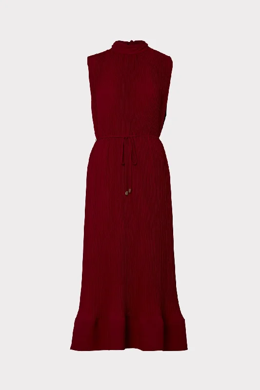 Melina Solid Pleated Dress