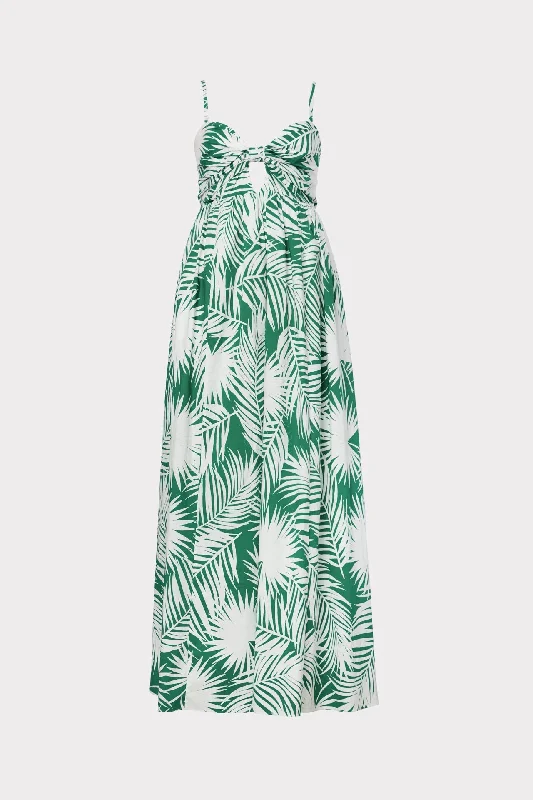 Noah Palm Print Poplin Dress