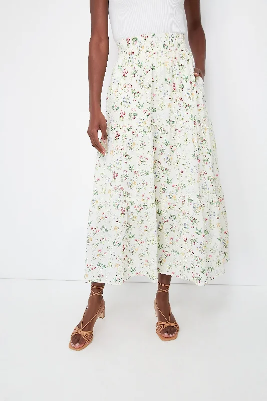 Pastel Bouquet Floral Evie Maxi Skirt