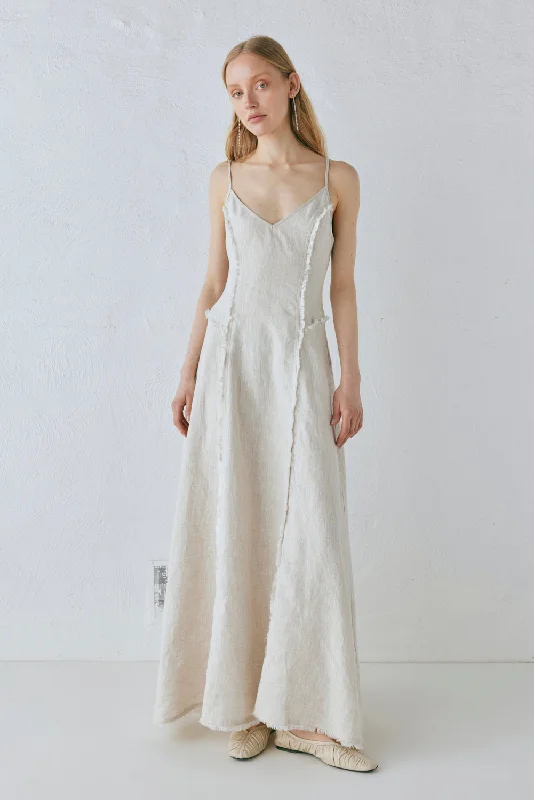 Thea Linen Maxi Dress Natural