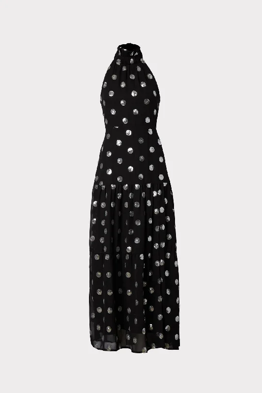 Venice Dot Sequin Maxi Dress