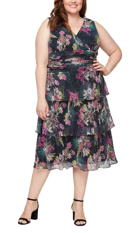 SLNY 9455220 - Sleeveless Printed Floral Midi Dress