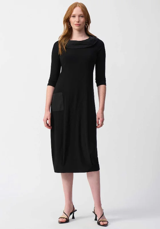 Joseph Ribkoff Cowl Neck Jersey Midi Dress, Black