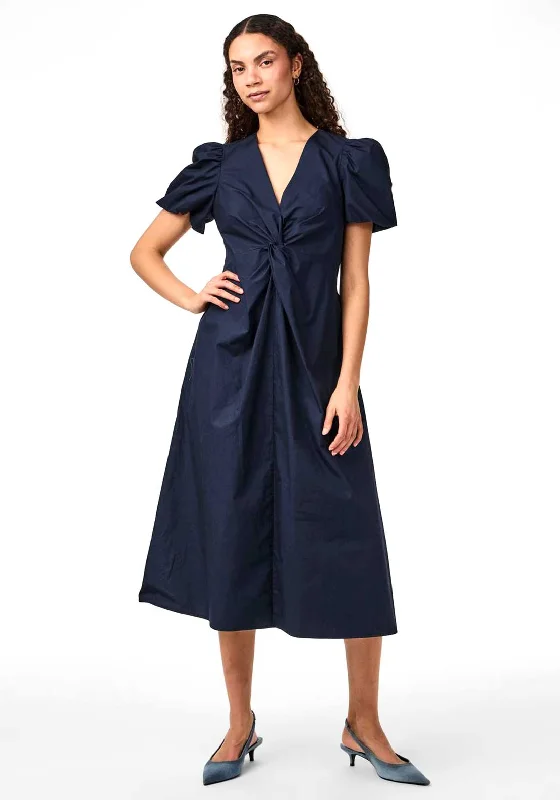 Y.A.S Stray Midi Dress, Navy Blazer